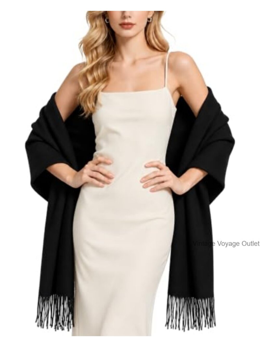 Pashmina Shawl Wrap 70% Polyester Viscose Evening Dress Scarf Fringe